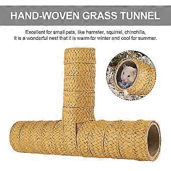 Handgewebter Grastunnel, Hamsternest-Spielzeug für Kleintiere, 1 Stück