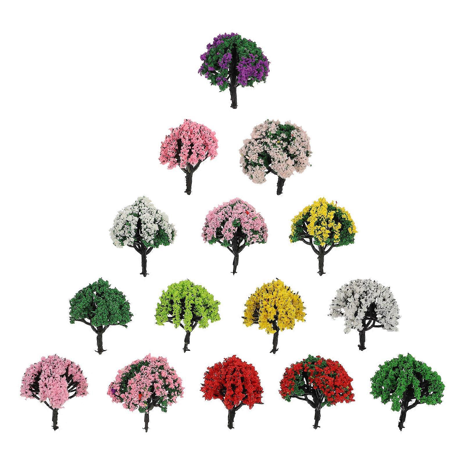Miniature Tree Models Model Trees for Decor 15Pcs Micro Landscape Building Set