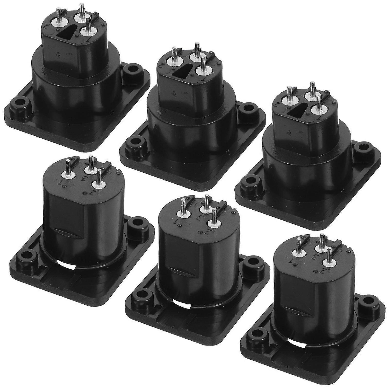 Microphone Adapter Insert Socket Connector for Audio with 6Pcs Panel Mount