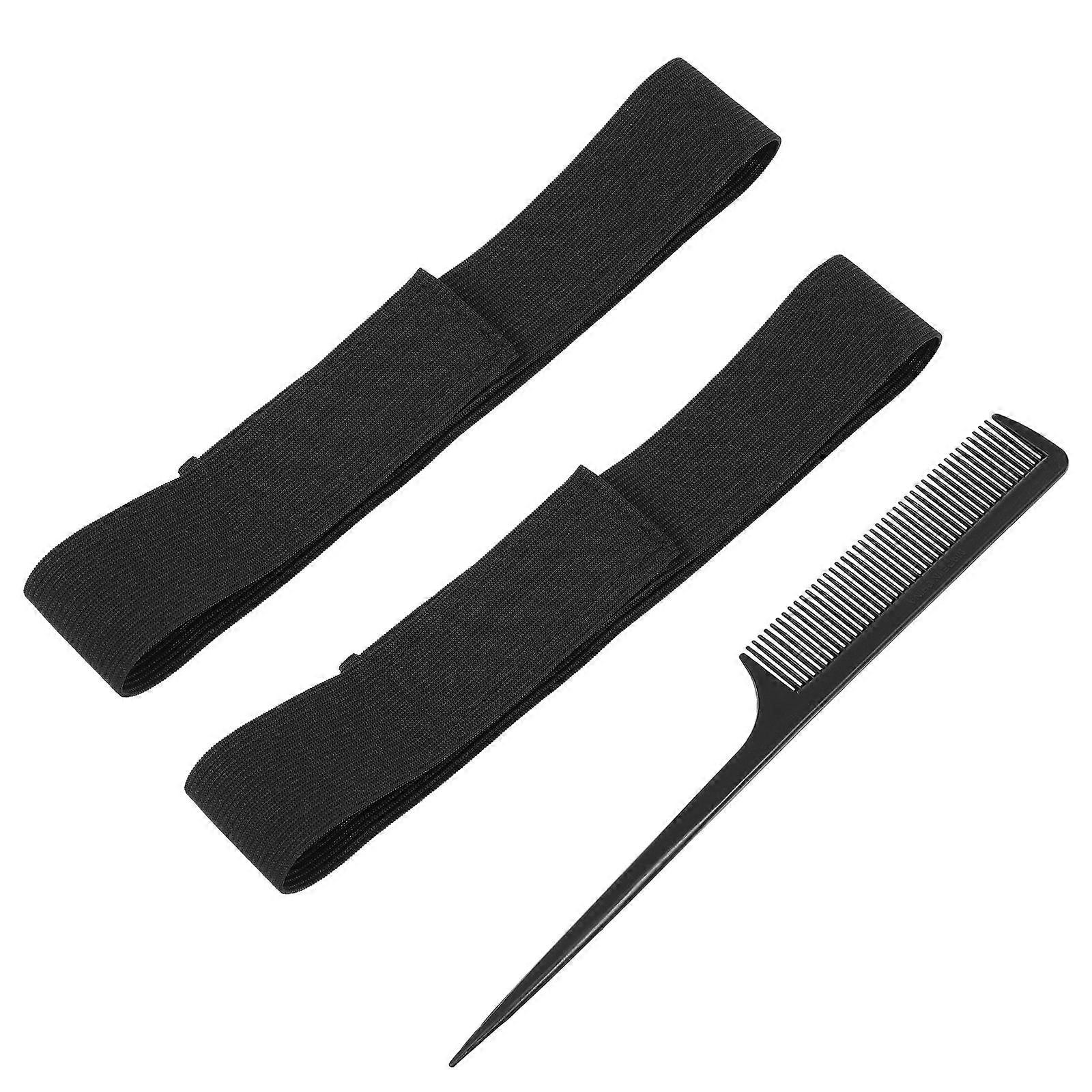 Elastic Wig Caps Bands Adjustable Wig Fixing Strap 1Set Black