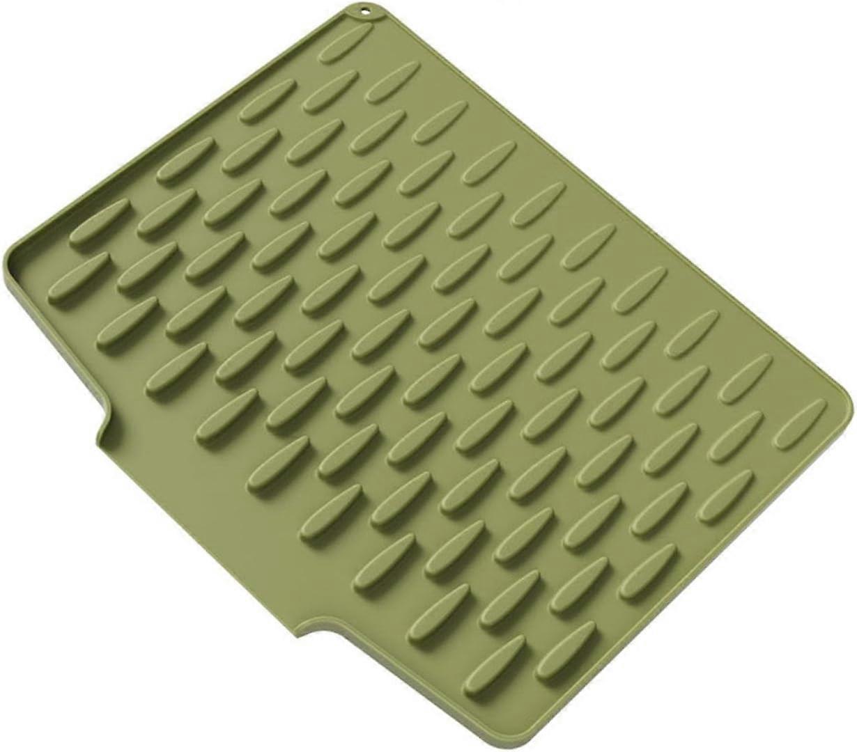 Multifunctional kitchen draining tray with angled silicone drainage ch