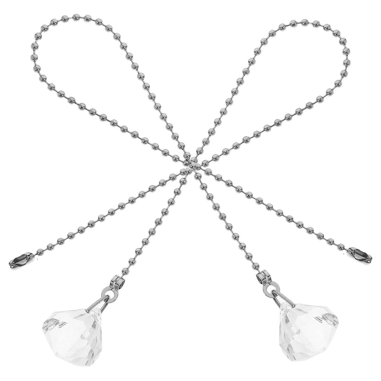 Crystal Balls Pull Chain Light Pull Rope for Ceiling Fan Extension 2Pcs