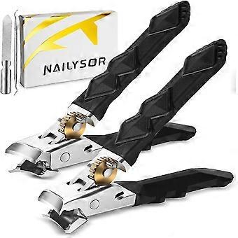 Teennagelknipper voor dikke teennagels voor senioren, nagelknipper voor mannen met brede bekopening, schuine teennagelknipper met lange steel, zware, ultrascherpe afwerking