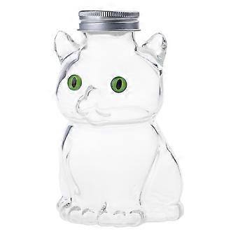 Glazen kattensnoepdispenser met veilige sluiting en draagbaar ontwerp, verkrijgbaar in meerdere kleuren.