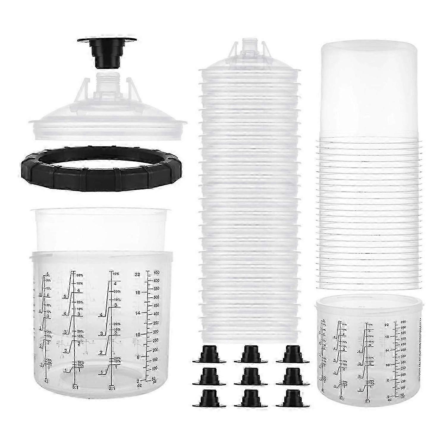 25PCS Disposable Paint Sprayer Mixing Cup 20OZ (600ml) Kit