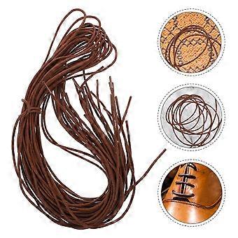 10 Pairs Waxed Round Shoelaces Brown Cotton Durable for Work Boots Men Women Running