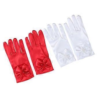 Decorative Bride Gloves For Women 2 Pairs Princess Style Short Length Hand Protection For Formal Events Balls