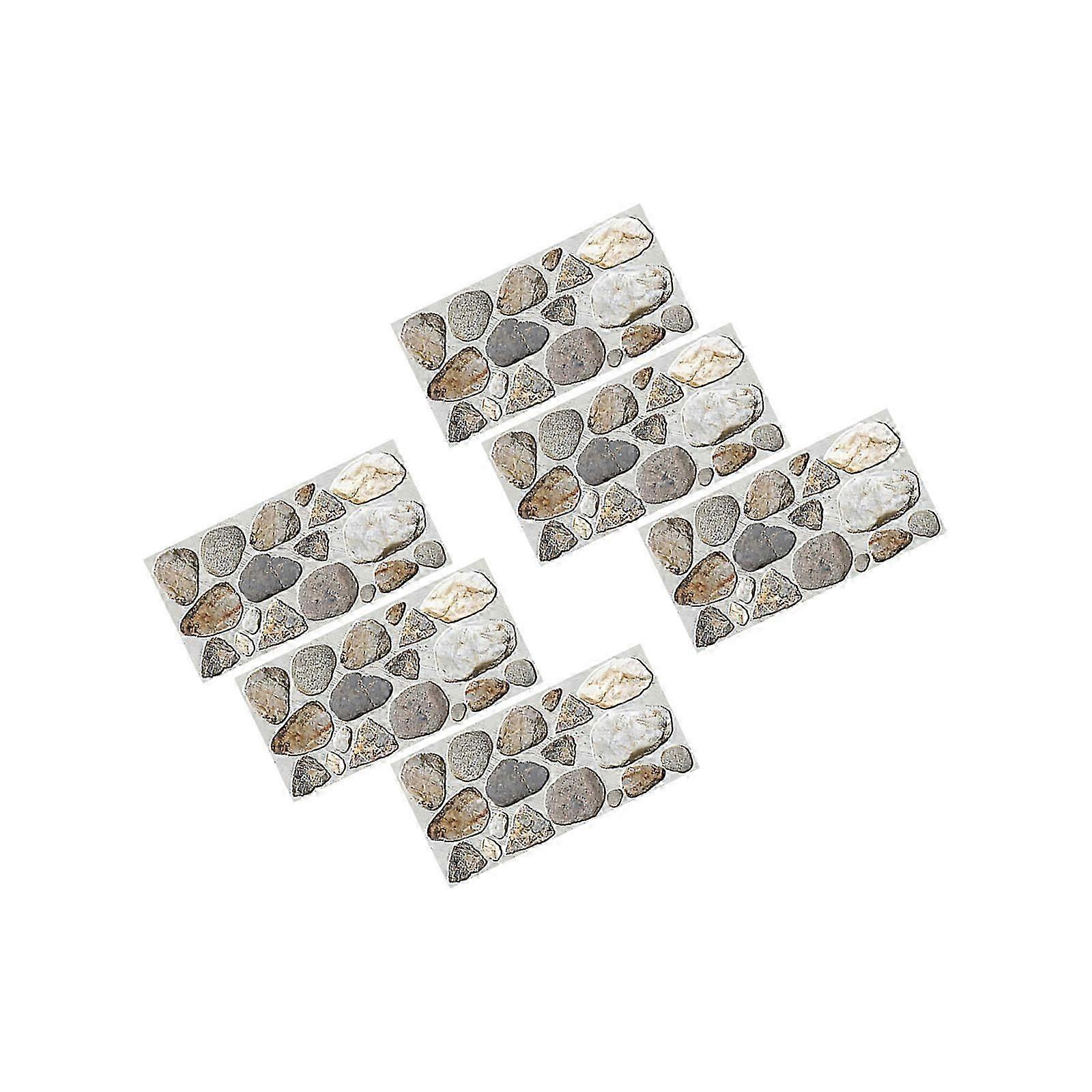 Kitchen Wall Stickers Waterproof 6 Sheets Assorted Color Pebble Pattern For Tile Surface Protective 6Pcs