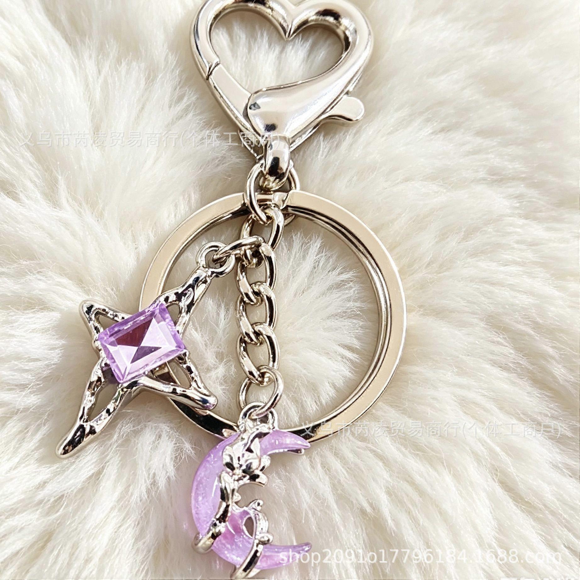 Sweet Cool Moon Star Keychain