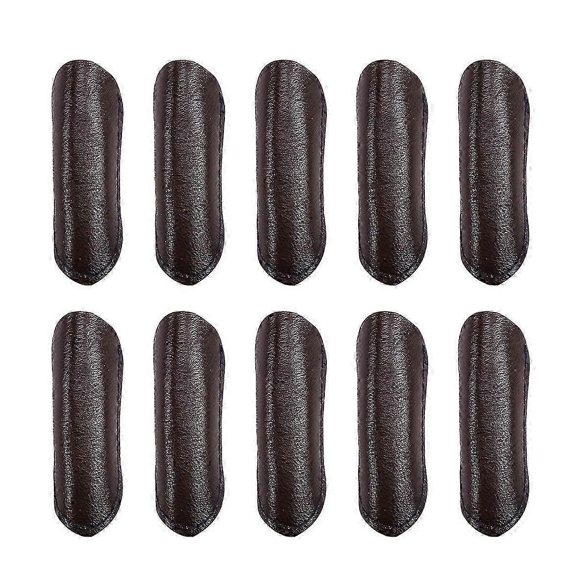 Leather Finger Protector Finger Thimble Guards Tools,Half Pack Brown