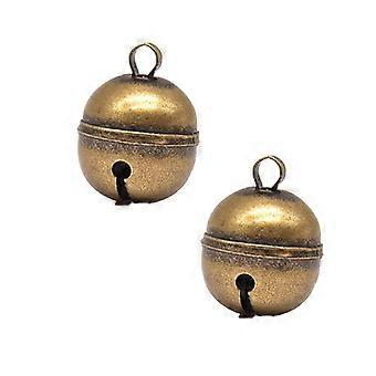 Haustierglocke für Halsband Laute Messing Katzenglocke für Halsband mit Schlüsselanhänger Retro Bronze Ding-Bronze