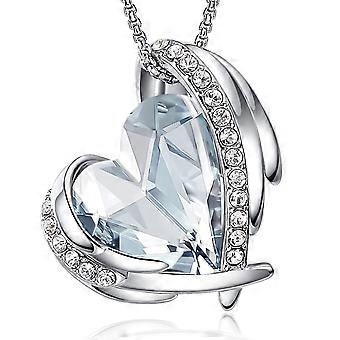 White Diamond Silver Chain Ladies Heart Necklace For Women Jewelery With Elegant Gift Box Present For Her Wife Girlfriend Mom Valentine's Day/party/an
