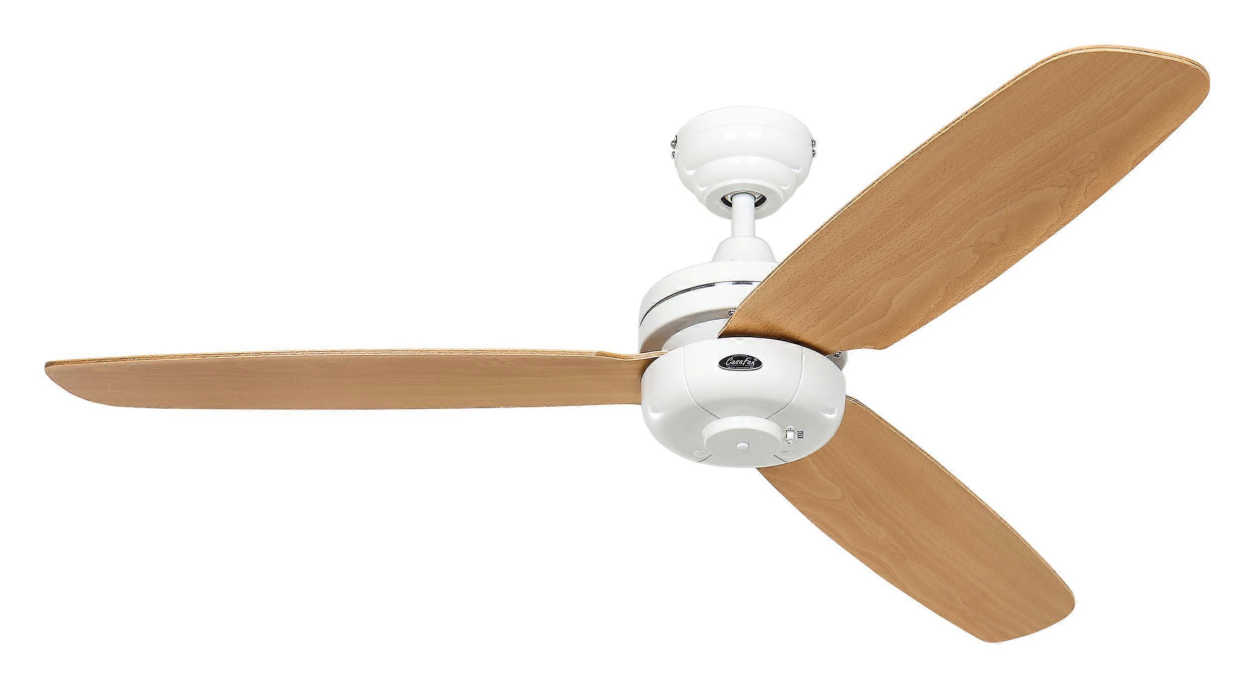 Loftventilator natflyvning 132cm/52 "hvid/bøg