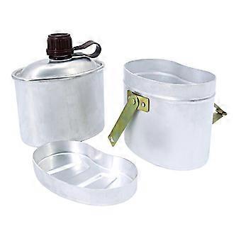 Military Camping Kettle Set with Lunch Box and Carry Pouch, Lightweight Outdoor Cookware for Hiking