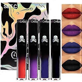 4 colors Matte Liquid Lipstick Sets,Matte Lipstick Lip Stain Long Lasting 24 Waterproof Lip Gloss Gift Set Matt Liquid Makeup Lipstick for Women