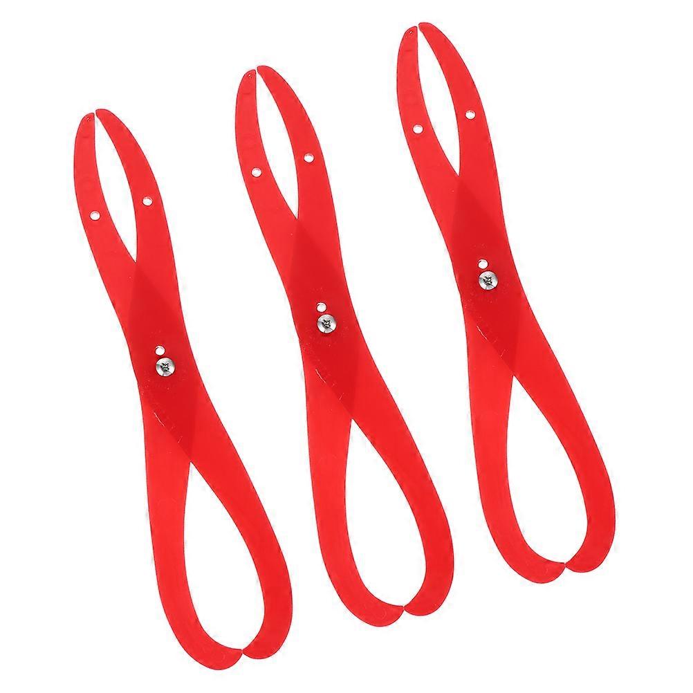Red Plastic Clay Measuring Tool Caliper for Measuring Use 3Pcs Set