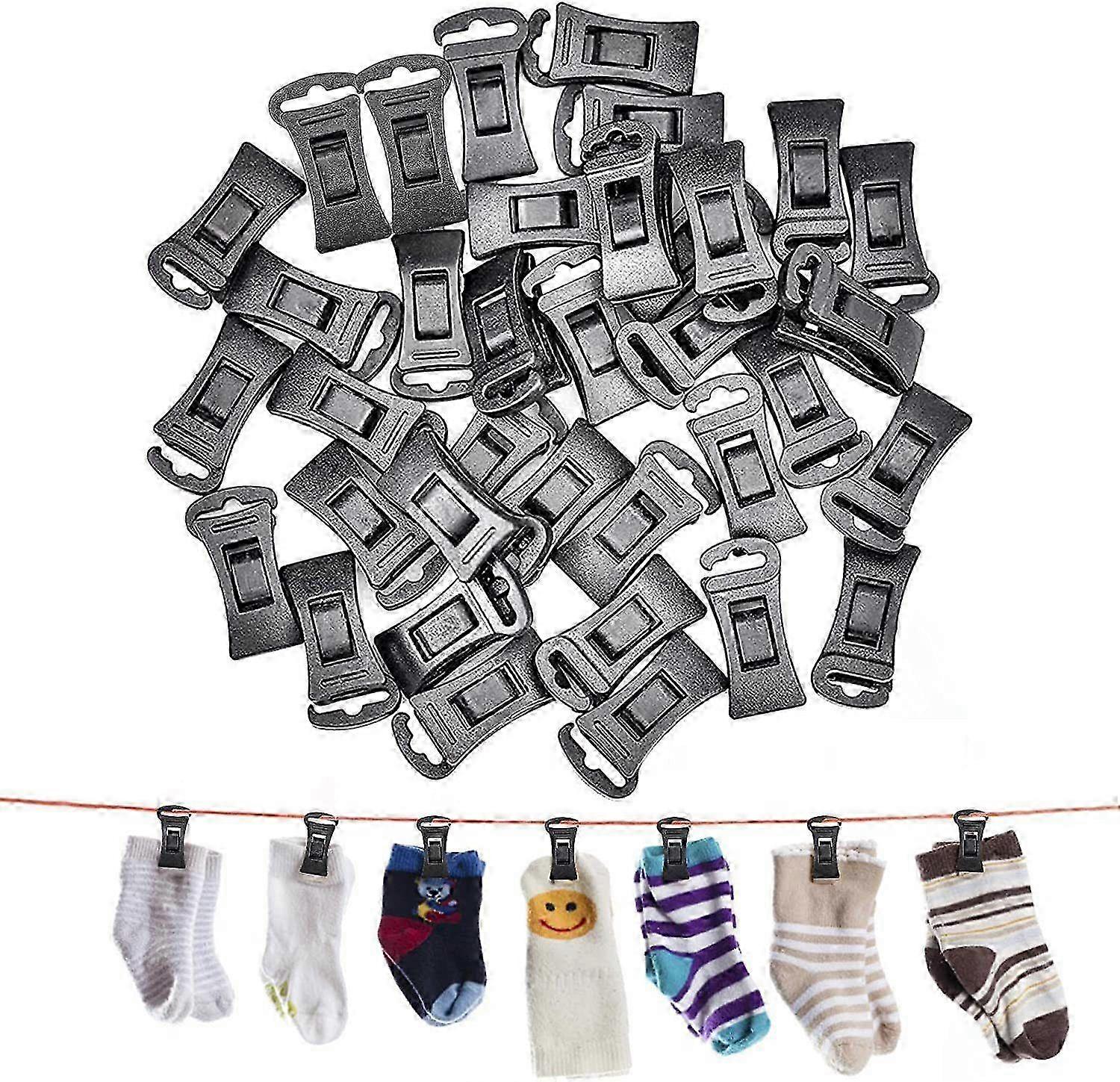 40 plastic sock clips