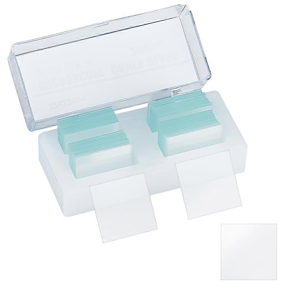 Glass Microscope Slide with Storage Box Square Clear 22x22x0.2mm