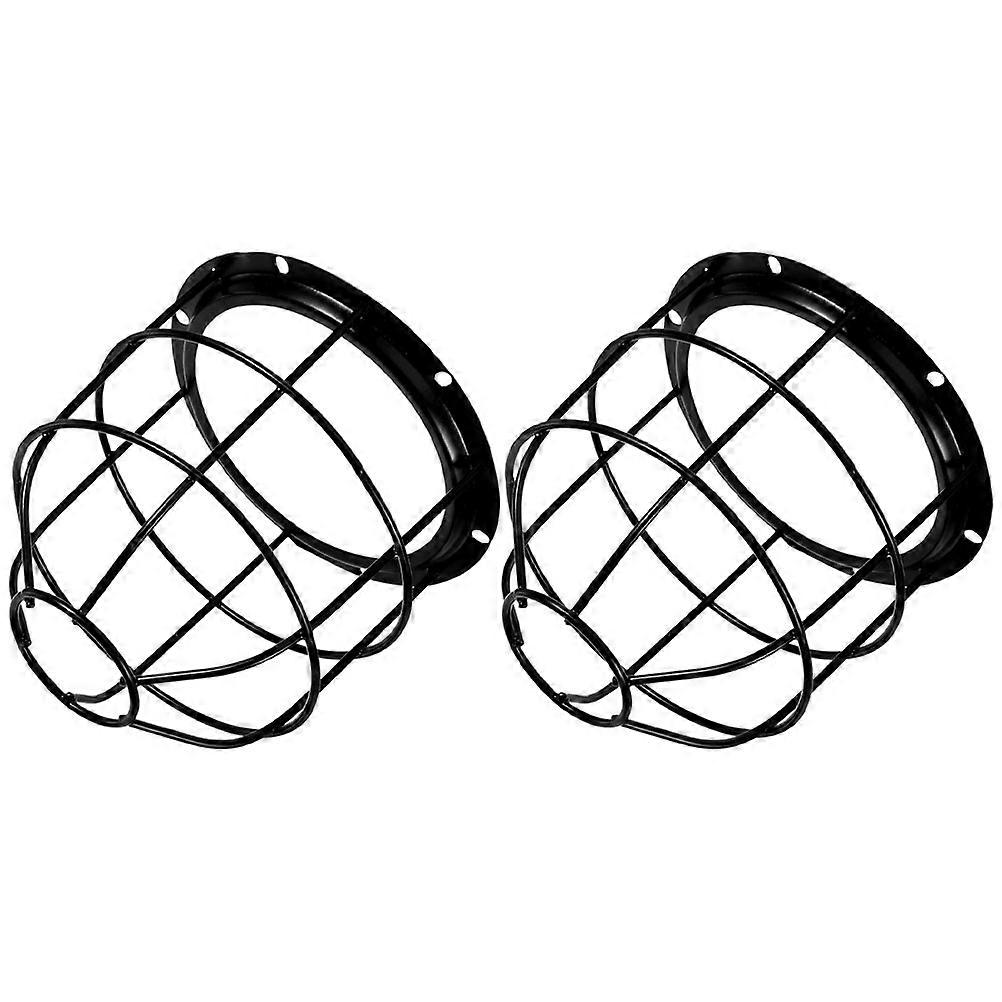 Black Lamp Shade Guard 2Pcs Protective Guard for Light Bulb Workshop Use