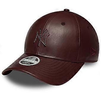 New Era 9Forty Women's Cap - FAUX LEATHER NYA Yankees brown