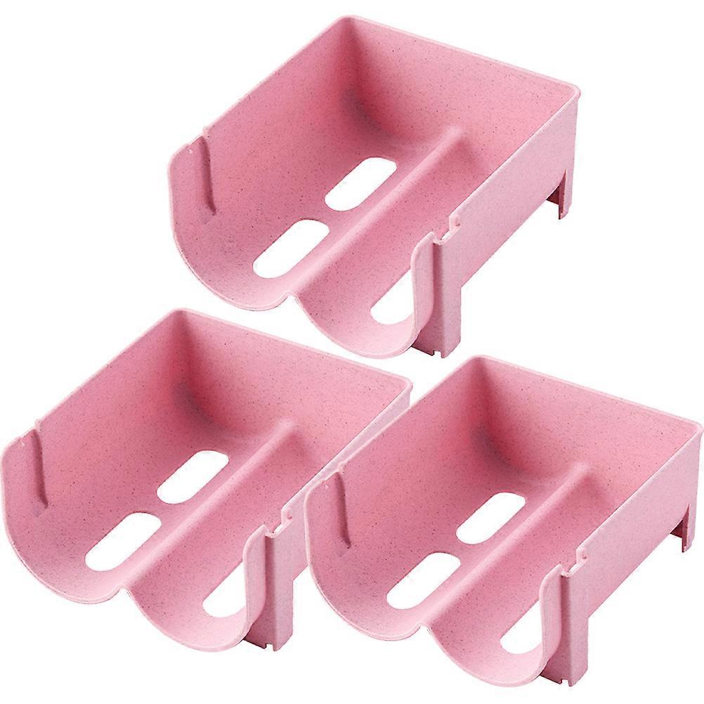 Multi-Function Beer Rack Pink 3Pcs for Beverage Storage Plastic Holder