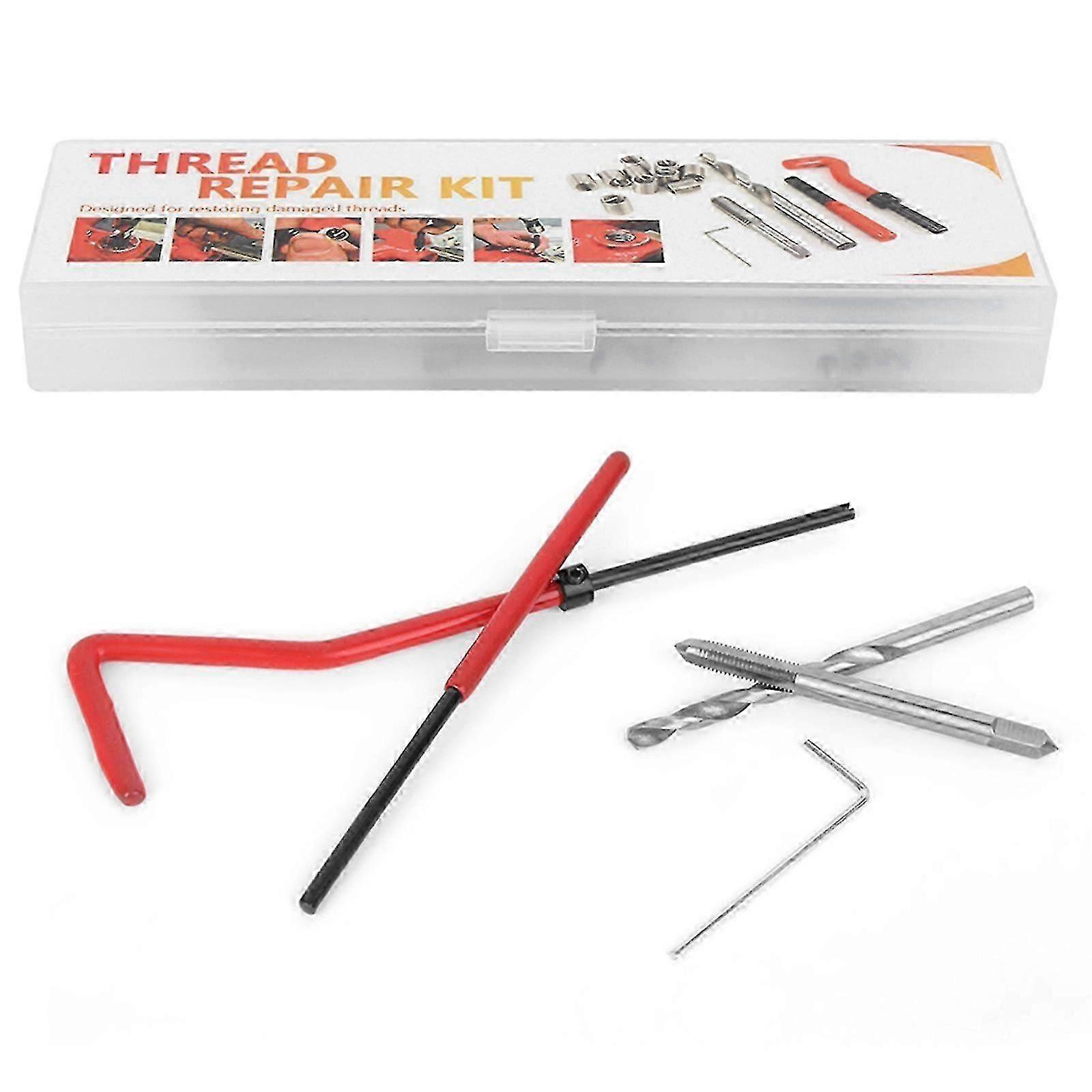 YEMAA 25Pcs M4 Thread Repair Inserts Transparent Plastic Box for Processing Machinery
