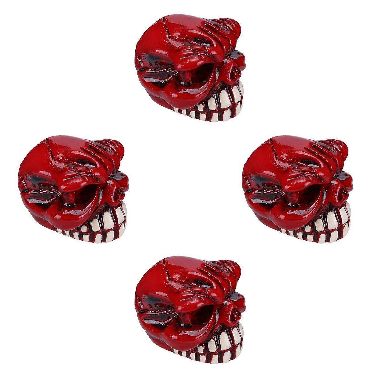 Ghost Head Tires Stem Motorcycle Mouth Inflating Function 1Set Red