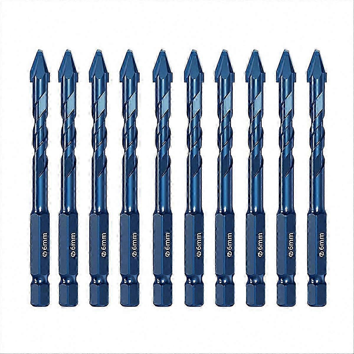Eccentric Drill Bits 6mm, 10 Pcs High Hardness Precision Drilling Set