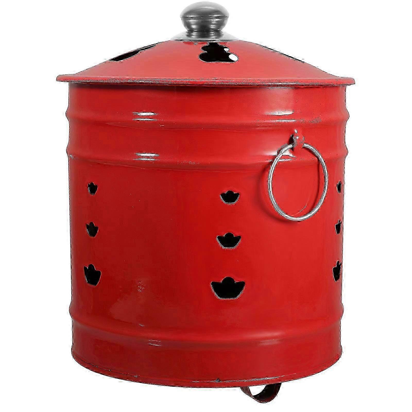 Enamel Burn Bin 28cm Cubic