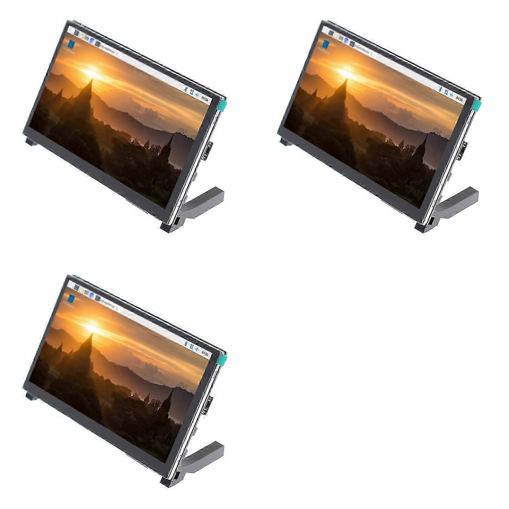 3 Set 7Inch Capacitive Touch Screen for Raspberry Pi 1024x600 IPS HD HDMI-Compatible Touch Screen Computer Secondary