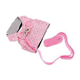 Rabbit Harness for Bunny Outdoor Walking Vest Pink Breathable Cloth