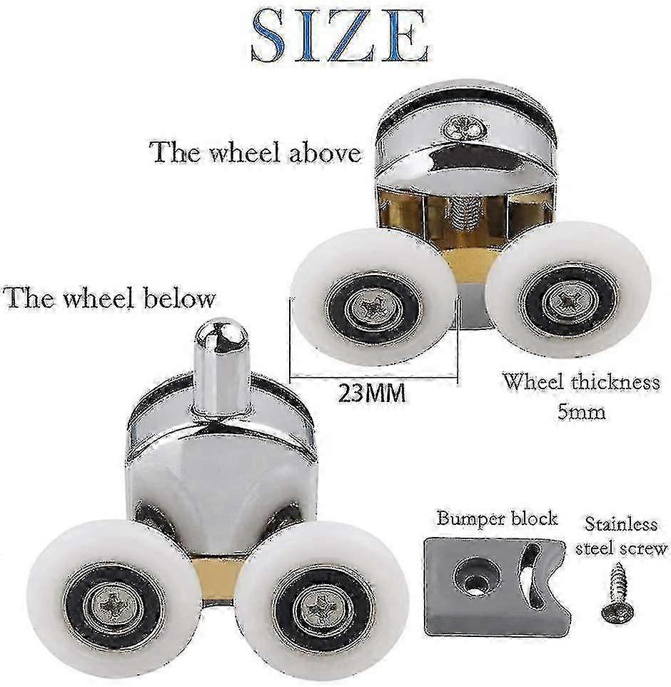 23mm Electroplated Shower Door Rollers