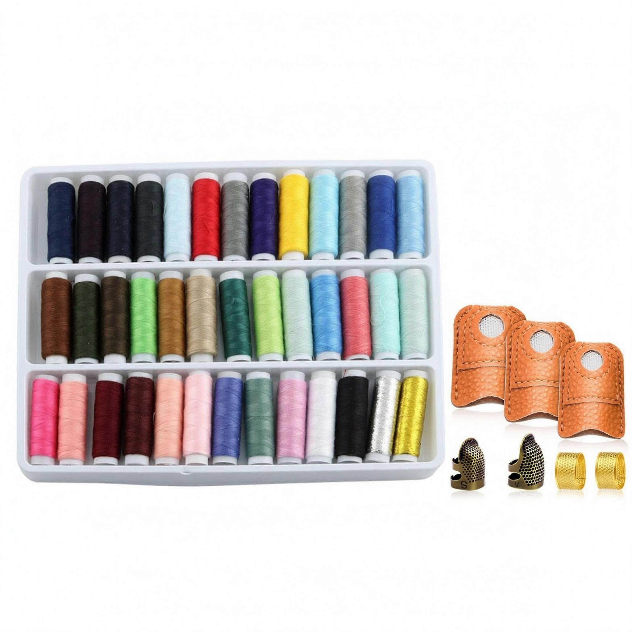 39Color Polyester Sewing Thread Set Darning Embroidery DIY Needlepoints 8 Pieces