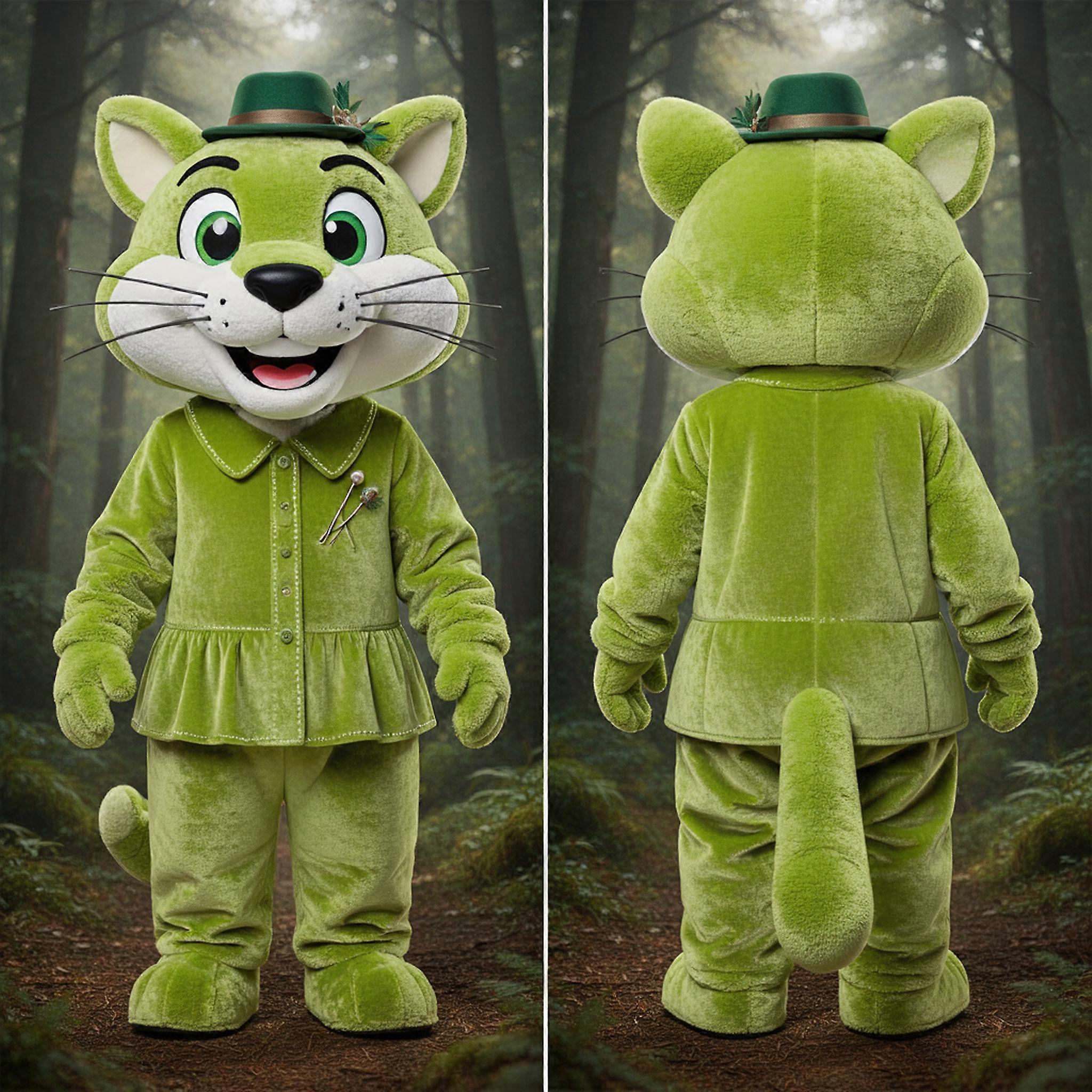 MASTICOT Lime Green Playful Puma Mascot