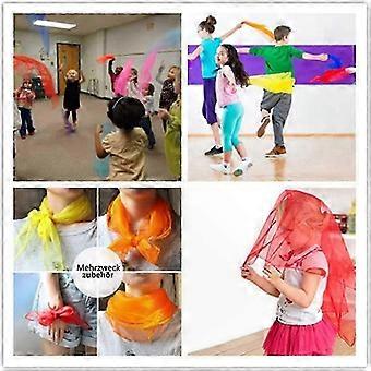 24 sciarpe da giocoleria compatibili con bambini, asciugamani da ballo 60x60 cm compatibili con ginnastica, attività dell'asilo e permanenze compatibili