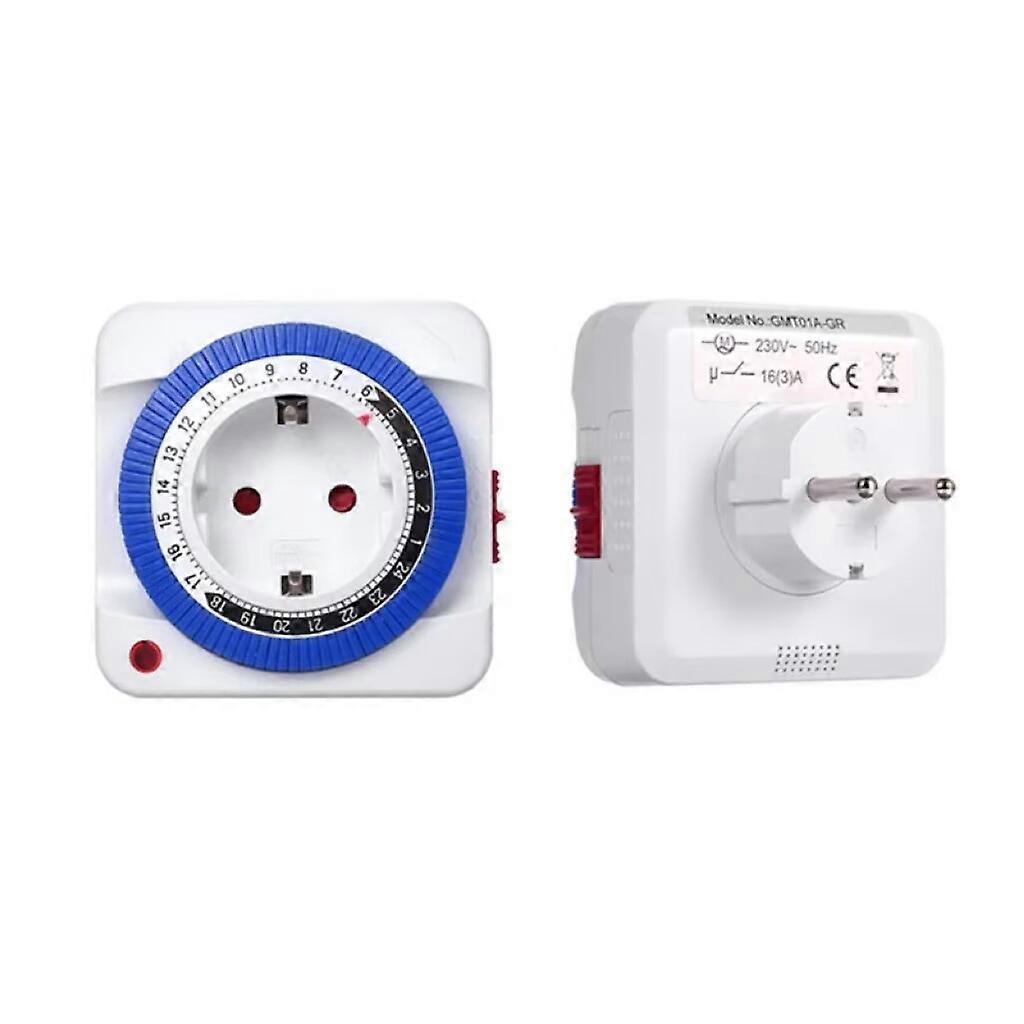 EU/US 24 Hours Timer Switch Timer Plug in Mechanical Grounded Programmable Smart Countdown Loop Switch Socket Auto Power off