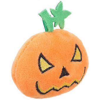 Halloween pompoen knuffel, kauwspelletje voor katten, oranje, interactief kattenspeeltje.