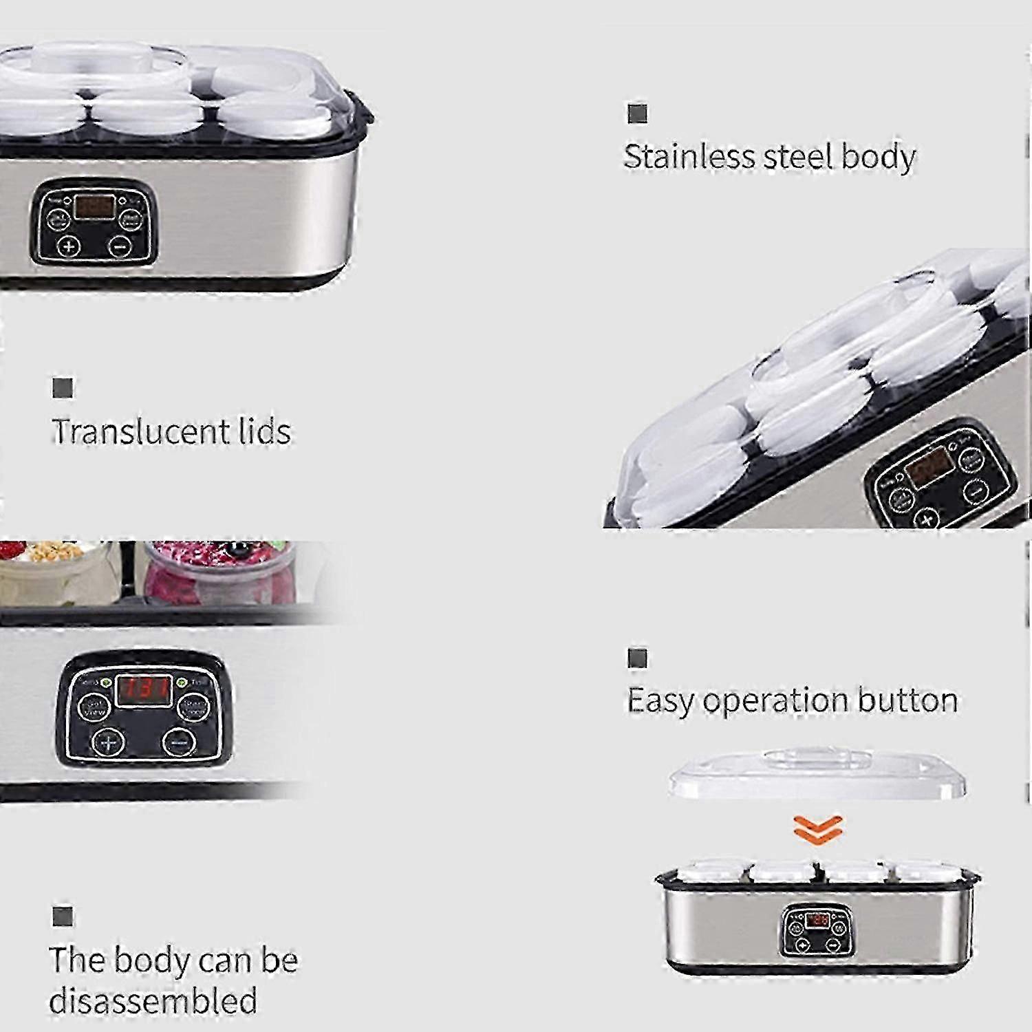 Probiotic Yogurt Maker with Adjustable Temperature and Time