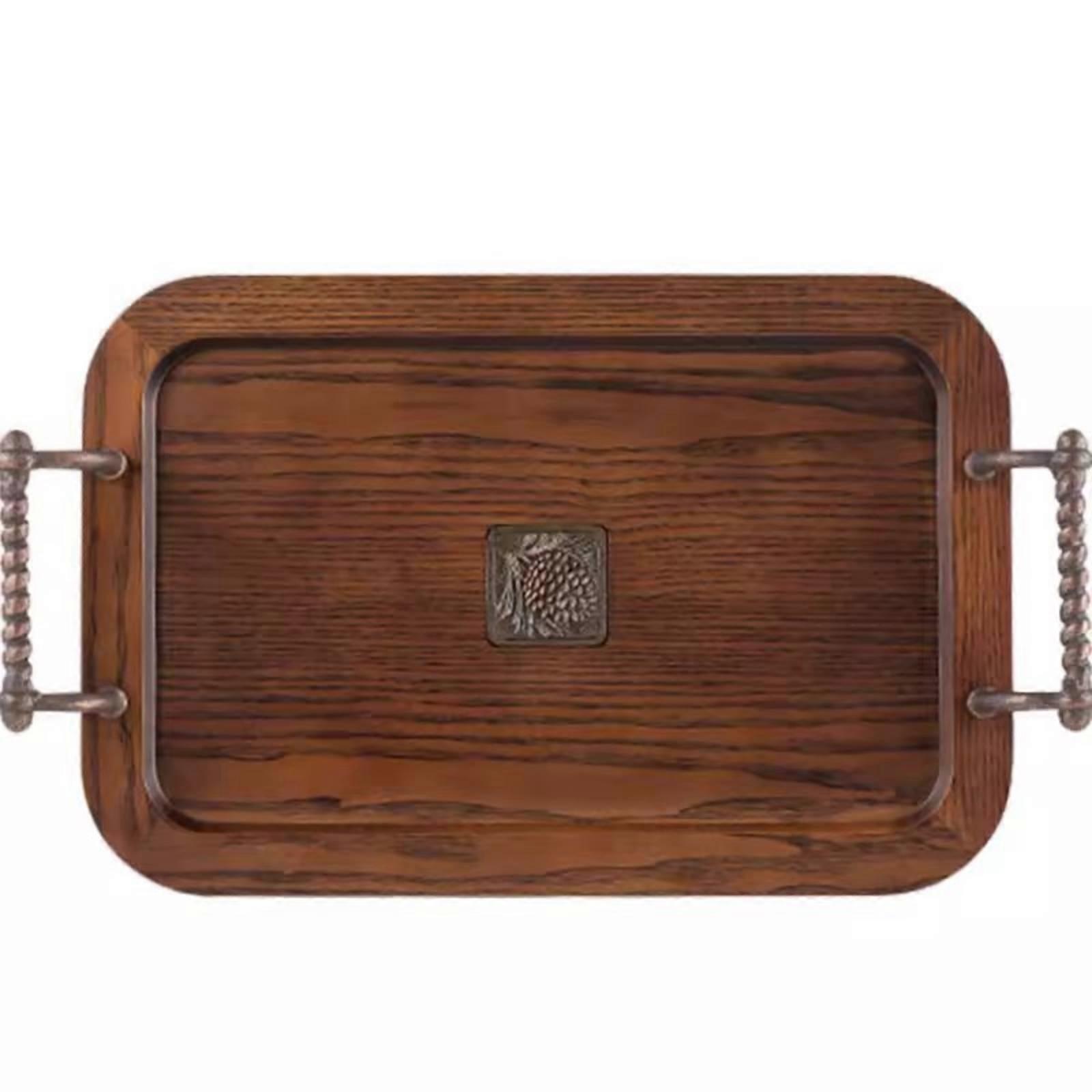 Breakfast Tray Multi-Purpose Rectangular Wood Tray with Handles Spacious