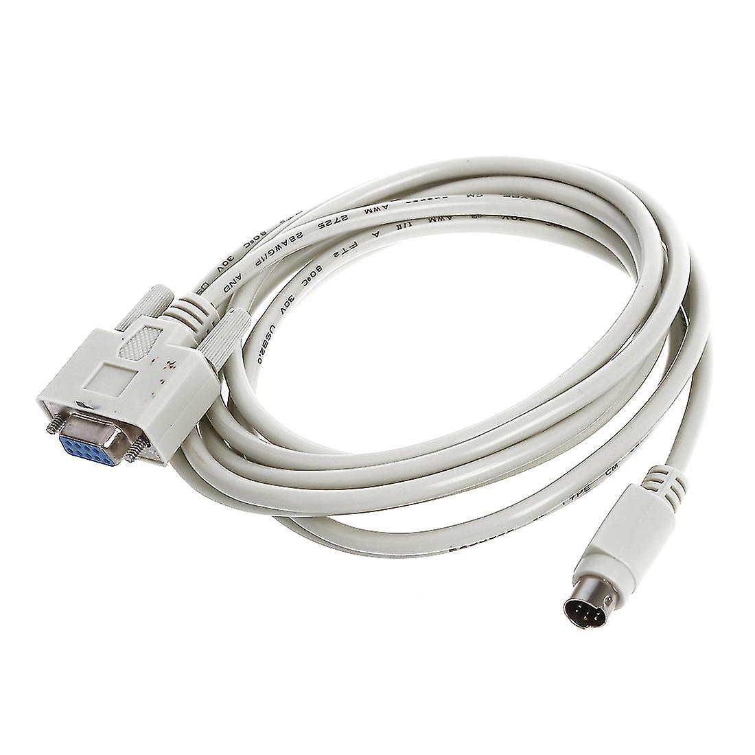 Db9p إلى 8p ميني الدين Rs232 تحميل كابل أبيض 8.2 قدم ل PLC Dvp-eh