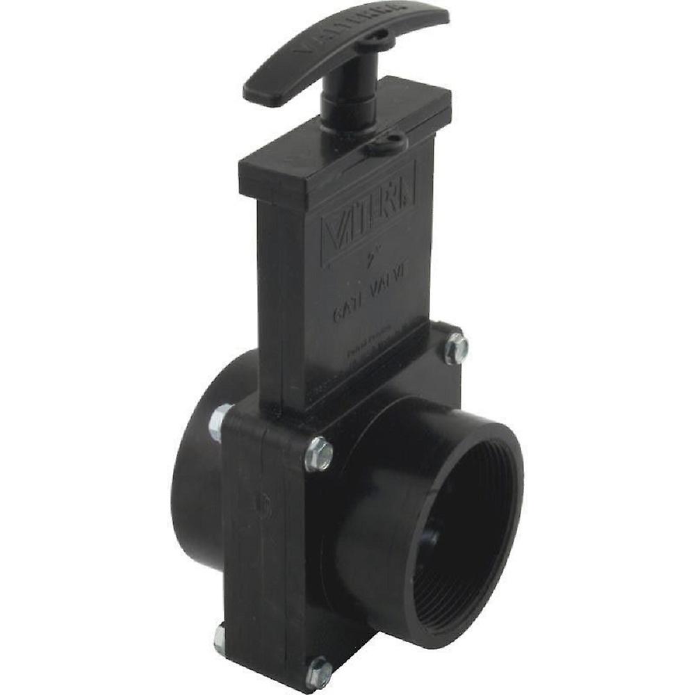 Valterra 7209 3-Piece 2" FPT x Slip 40 PSI Pool & Spa Gate Valve Black