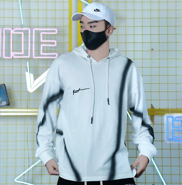 2022 Sonbahar Lüks Hat Sprey boyalı Kapüşonlu High Street Kapüşonlu Uzun Kollu Kazak Hip-hop Top Gelgit Lüks Kazak Erkekler ve Kadınlar İçin