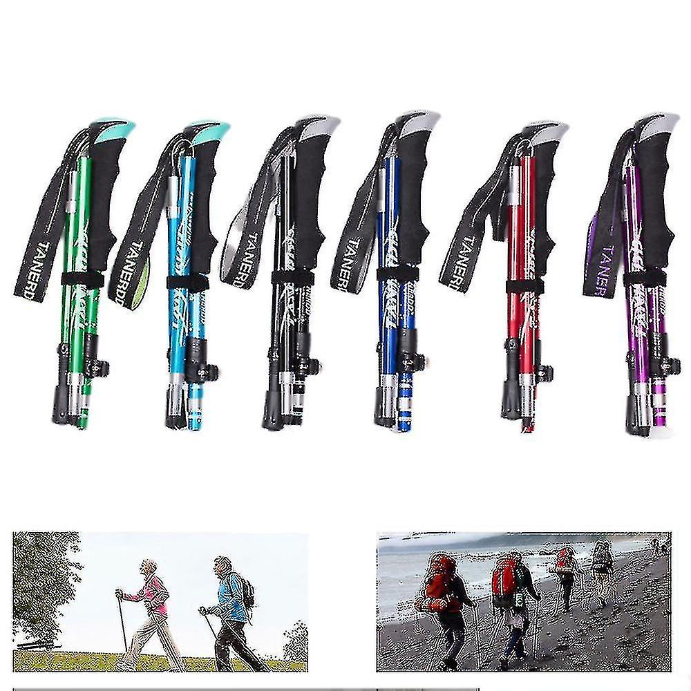 5 bölümlü Açık Fold Trekking Direk Kampı Portatif Yürüyüş Sopası