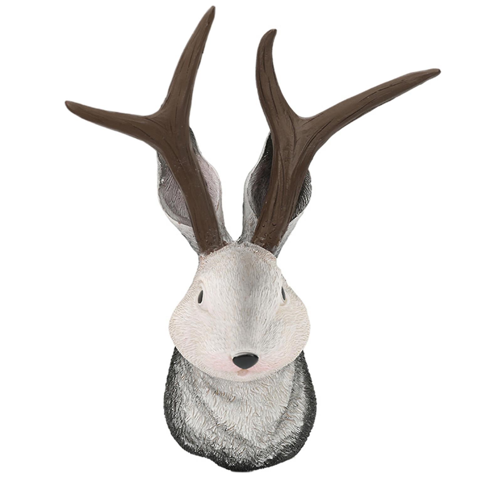 Jackalope Wall Decor the Latest Legend of Antlers Resin Hanging Wall Art Simulation Animal Head