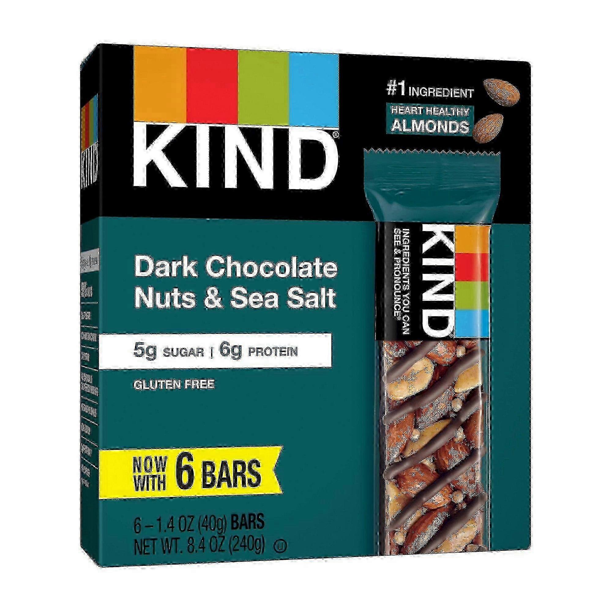 Kind Dark Chocolate Nut & Sea Salt Nutrition Energy Bars, 6 Ea
