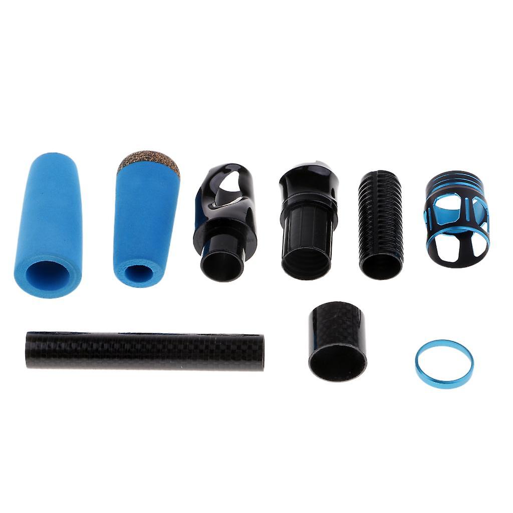 Tackle Split Grip Fishing Rod Handle Kit Spinning Reel Seat Blue
