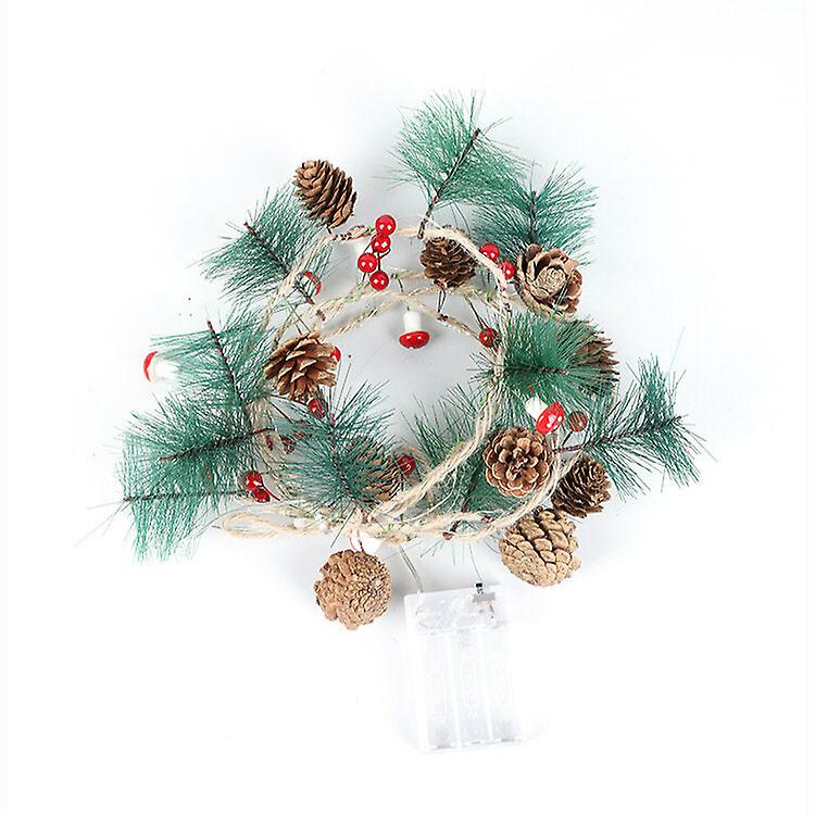 2M Led String Lights: Mushroom, Pine Needle, Pine Cone, Copper Wire - Battery Powered For Christmas, Thanksgiving, Wedding Decor