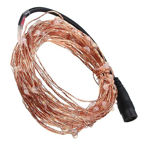 10M 100 Led Warm White String Fairy Lights, Dc12v Waterproof Copper Wire For Christmas