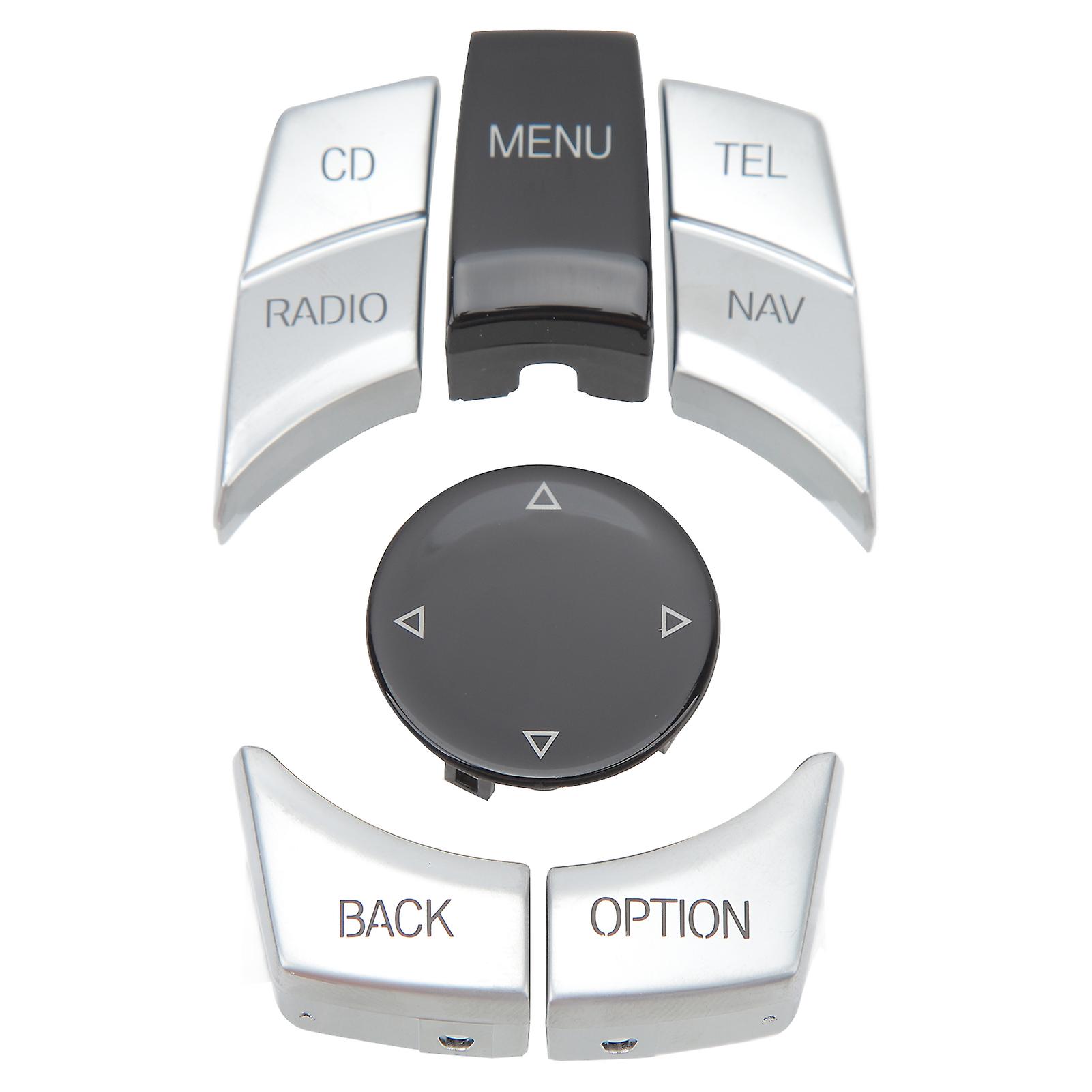Center Console Multimedia Control Button Knob Kit Anti Scratch Stylish Multimedia Button Cover Trim Replacement for 1 3 5 Series