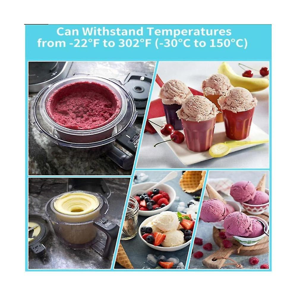 4pcs Ice Cream Pints With Lids For Ninja Nc299amz & Nc300s Series Creami Ice Cream Makers For Ninja Xskplid2cd-b